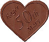 50th Anniversary Chocolate Bar Shaped Like a Heart